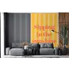 Gestreept - Geel - Sunshine - Letters fotobehang vinyl groot -bank