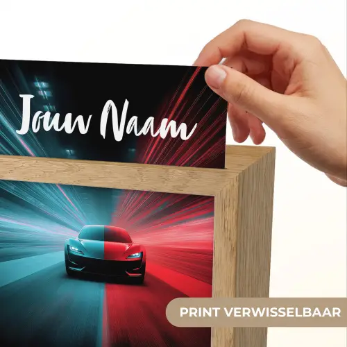 Sportauto - Blauw - Neon - Stad Light Box met kabel (Kinderlampje) klein -USP_websiteprintNL