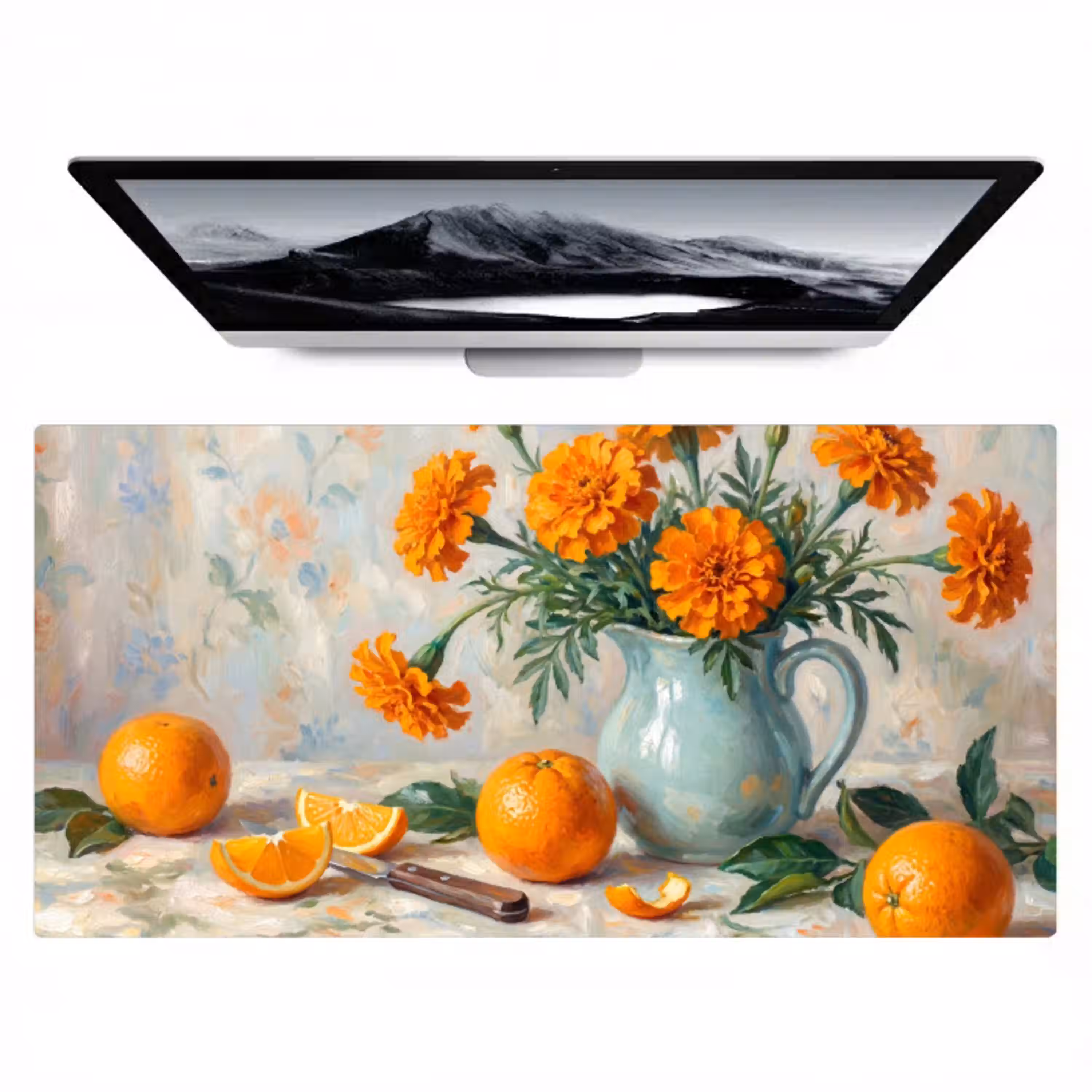 Eten - Oranje - Kunst Muismat XXL klein -zzz3d
