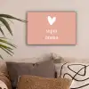 Presentje voor Moederdag super mama lichtroze/wit canvas 2cm klein -sfeer1