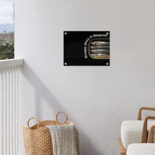 Sardines - Tekst - Vis - Blik tuinposter los doek klein -sfeer8