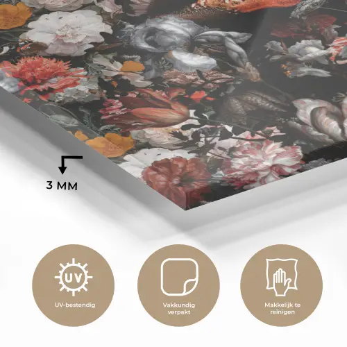 Lippen - Bloemen - Verf - Oranje - Kunst - Abstract - Oude meesters plexiglas 5mm klein -sfeer2