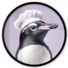 Pinguïn - Koksmuts - Lief - Paars Fotolijst rond zonder passe partout klein -3d