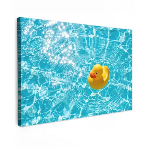 Badeend - Dobberen - Blauw canvas 2cm klein -z3d