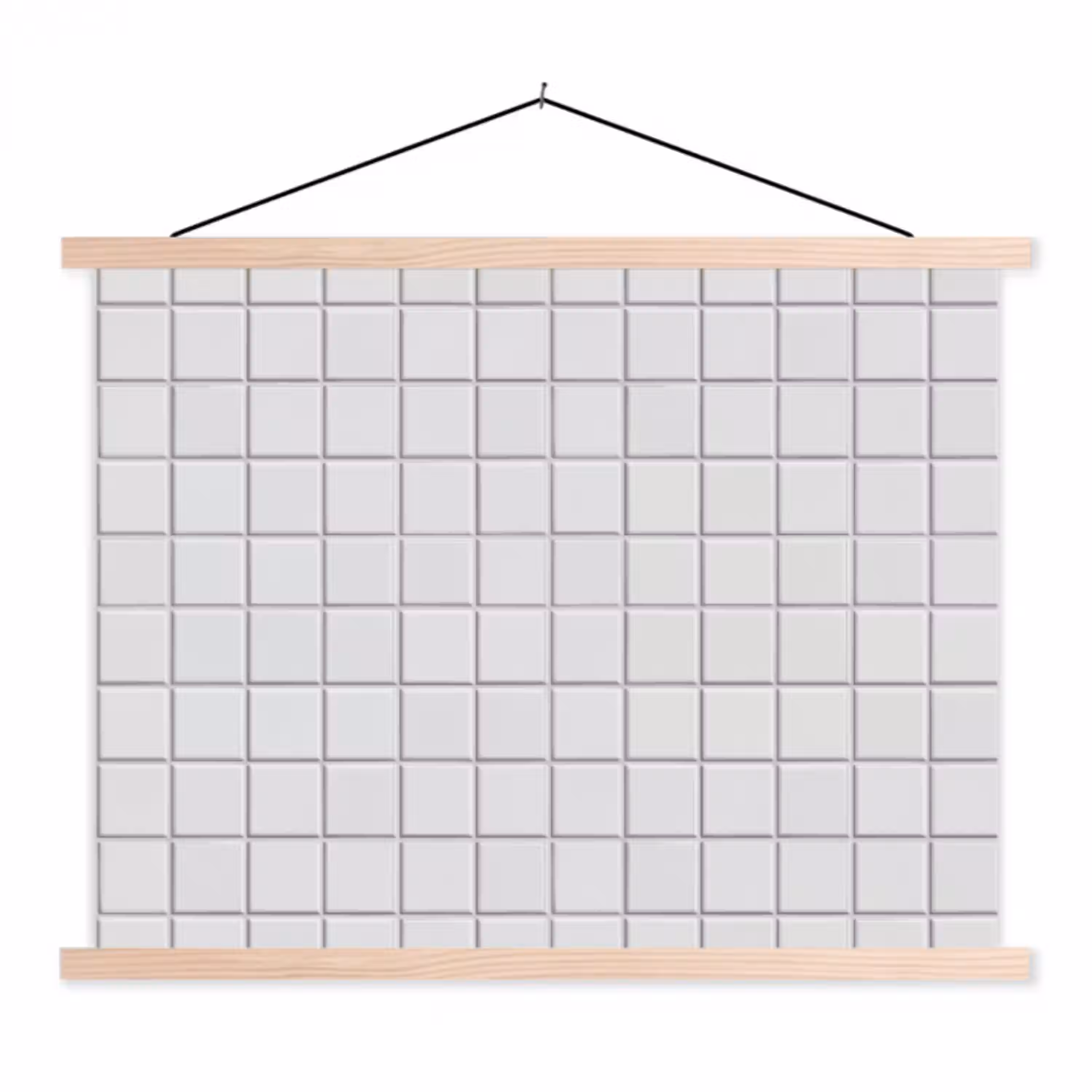 Patroon - Tegels - Grijs - Wit textielposter latten blank klein 122 -3d