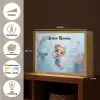 Fee - Bloemen - Sprookje - Blauw Light Box met batterij (Wandlamp kind) middel -USP_websiteoverzichtNL