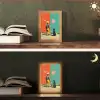 Retro - Jongen - Hond - Rood - Groen Light Box met kabel (Tafellamp) klein -sfeer3