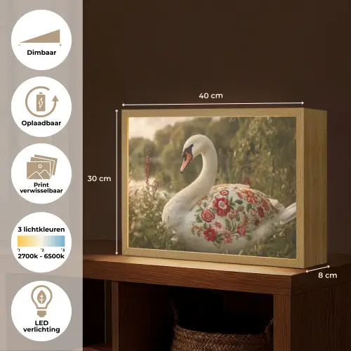 Zwaan - Bloemen - Natuur Light Box met batterij (Wandlamp) middel -USP_websiteoverzichtNL