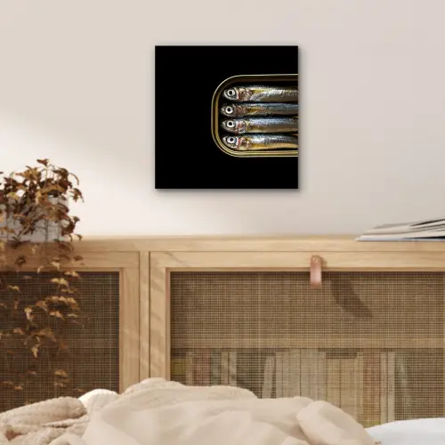 Sardines - Blik - Zwart - Vissen aluminium wit klein -sfeer3