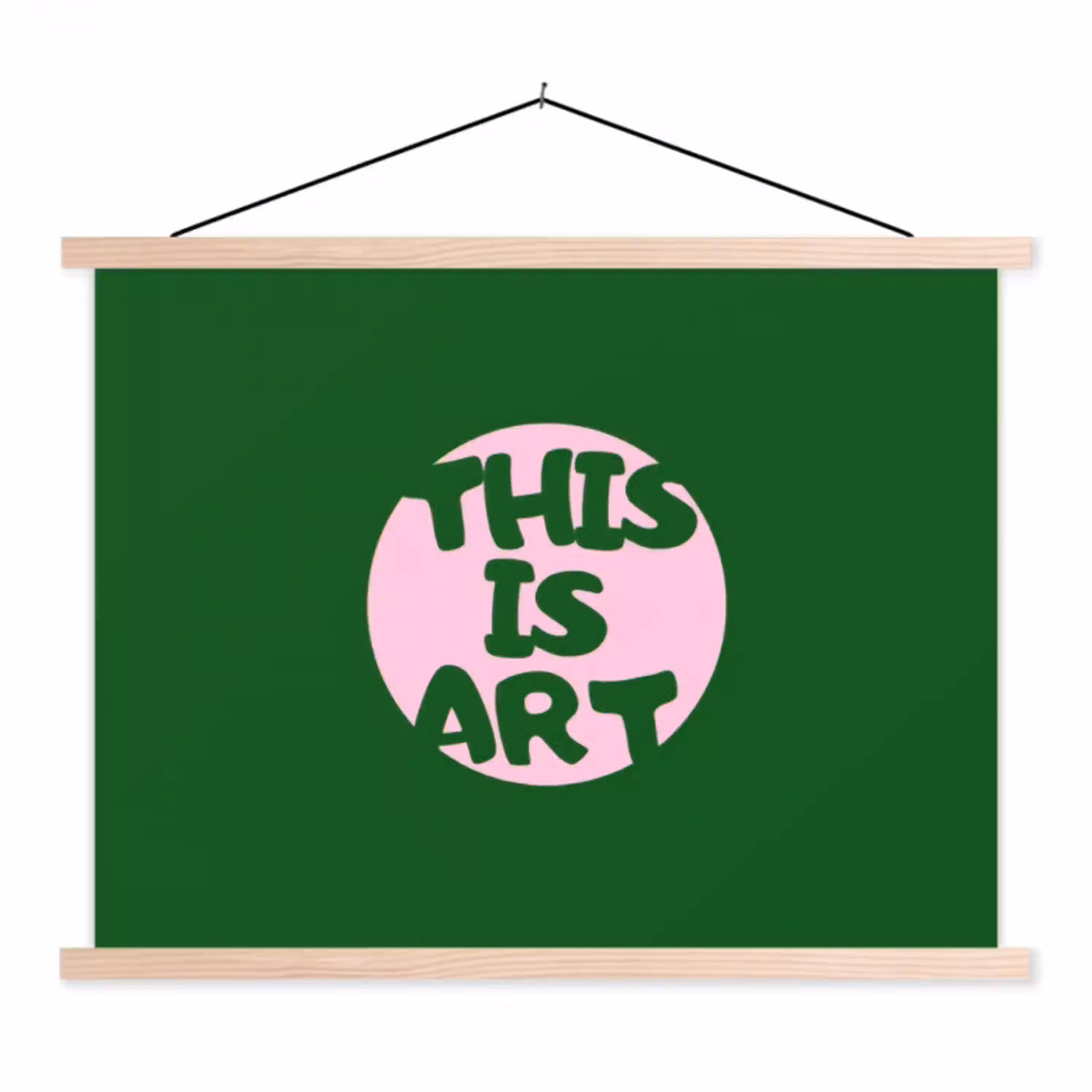 Cirkel - Roze - Tekst - Art textielposter latten blank klein -3d