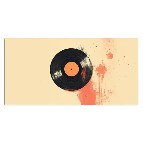 Vinylplaat - Zwart - Verfspatten - Retro Muismat XXL klein -3d_leeg