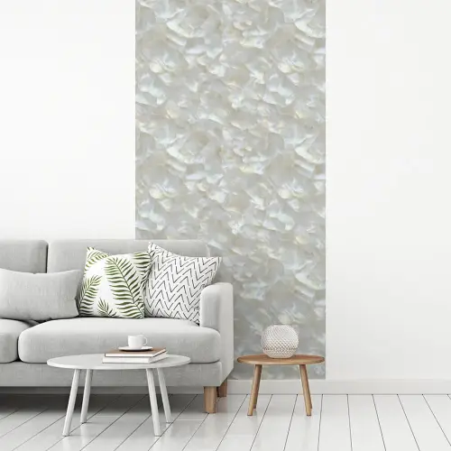 Parelmoerglans - Wit - Schelp fotobehang vinyl groot 64 -woonkamer
