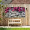 Bougainvillea - Stenen Muur - Roze Tuinposter op houten frame 2 cm dik xxl -sfeer4