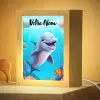 Dolfijn - Zeedieren - Onderwater - Kinderen - Meisjes Light Box met kabel (Kinderlampje) klein -zzzz_3d_website