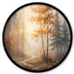 Bospad - Herfstbladeren - Natuur - Schilderachtig - Oranje Fotolijst rond zonder passe partout klein -3d