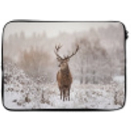 Edelhert - Bos - Sneeuw - Winter - Majestueus laptophoes neopreen klein -zkaufland3dotto