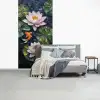 Glasstukjes - Leliebladeren - Vis - Oranje fotobehang vinyl groot -slaapkamer