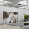 Paard - Wit - Winter - Natuur - Sneeuw - Dieren keuken achterwand spatscherm klein -3d_schuin