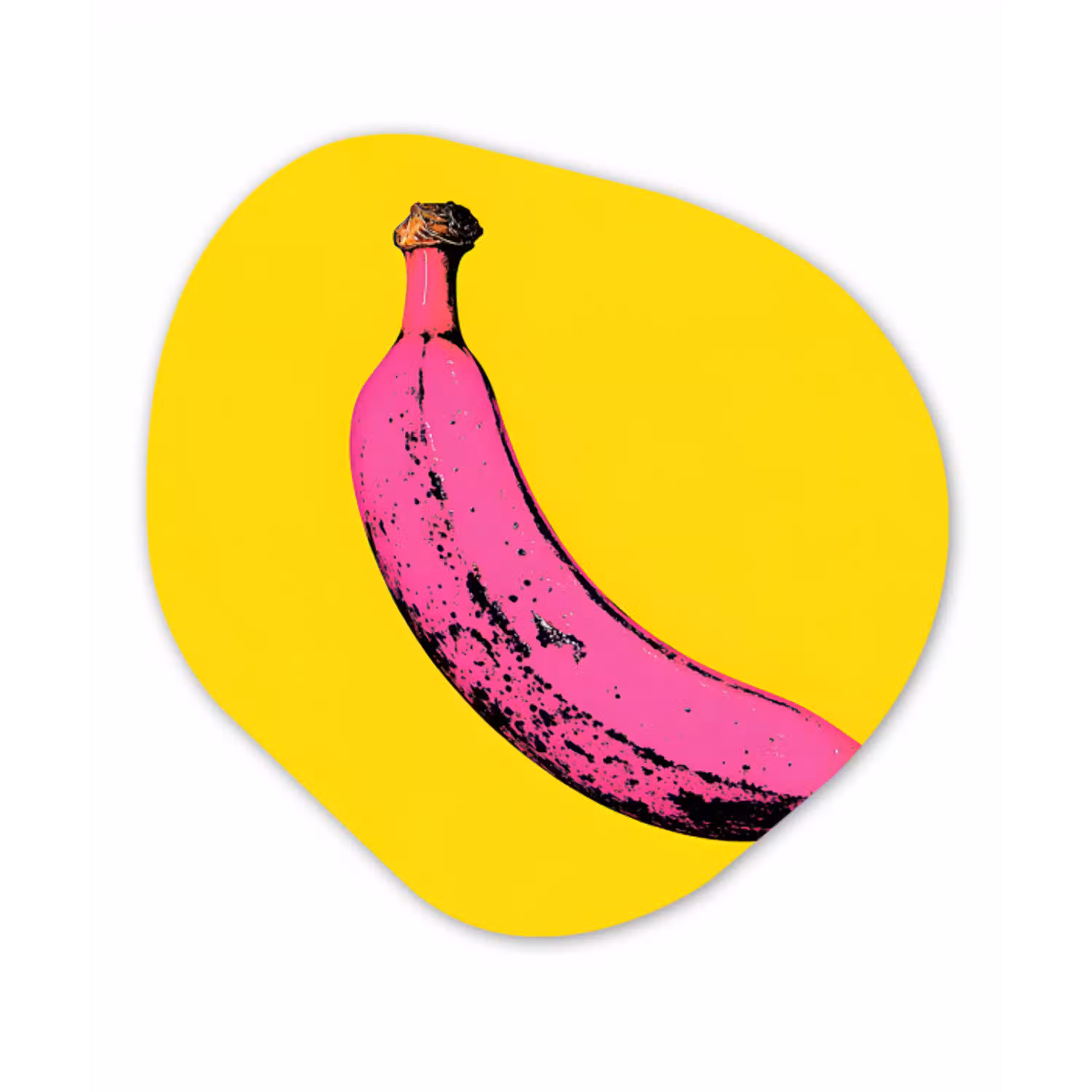 Banaan - Grafisch - Geel Wandcirkel Organisch Plexiglas middel -3d