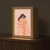 Meisje - Deken - Gestreept - Oranje Light Box met kabel (Tafellamp) klein -z3d_website