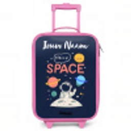 Astronaut - Quote - Planeten - Sterren Kinderkoffer - Roze klein -3d