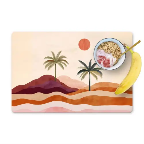 Palmbomen - Abstract - Zon - Heuvels Placemat vinyl groot -zzzproduct_Kitchenyeah-website