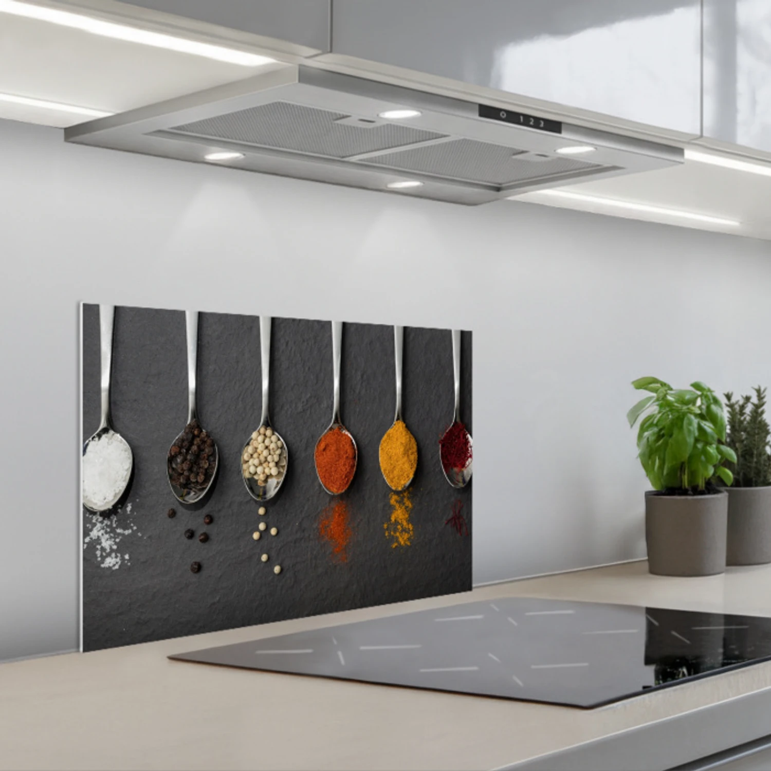 Kitchen splashback for hob - The Spectrum of Spices | Kitchenyeah.co.uk