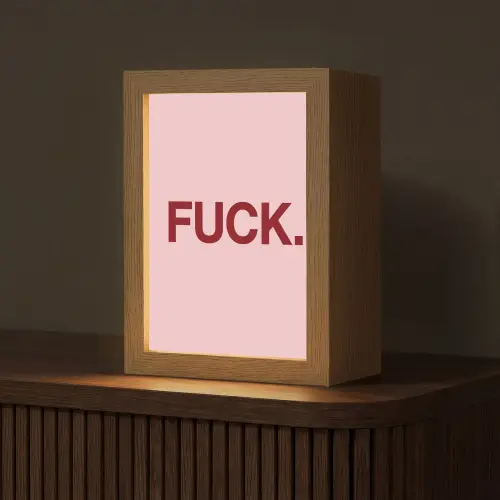 Statement - Krachtig - Roze Light Box met kabel (Tafellamp) klein -z3d_website