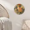 Kat - Sierlijk - Bloemen Wandcirkel kunststof plaat 5mm dik klein -sfeer5