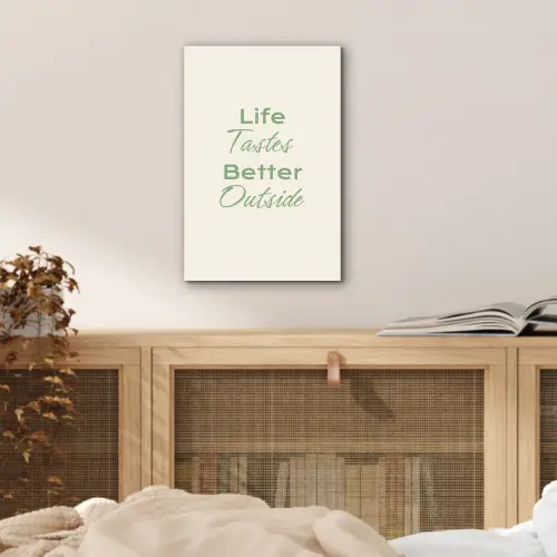 Tekst - Sierlijk - Letters - Groen aluminium wit klein -sfeer3