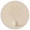 Vaas - Takken - Bloemetjes - Wit Wandcirkel kunststof plaat 5mm dik klein -3d