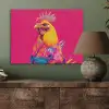 Haan - Kleurrijk - Kimono - Roze PET vilt klein -sfeer2