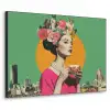 Retro - Vrouw - Stad - Zon Textielframe zwart klein -3d