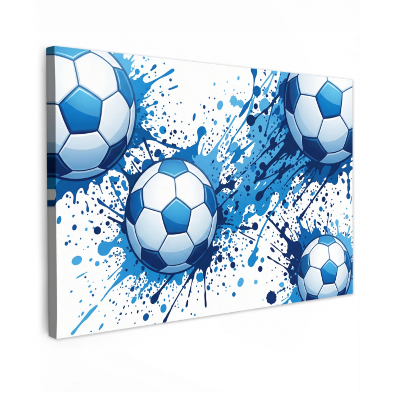 Voetballen - Verf - Sport - Blauw canvas 2cm klein -z3d