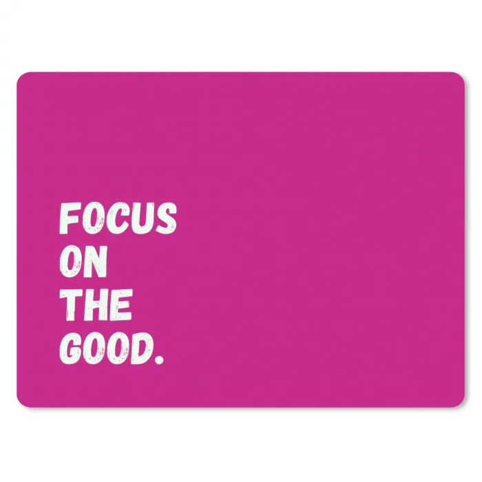 Focus on the good - Roze - Simple muismat rubber klein -3d