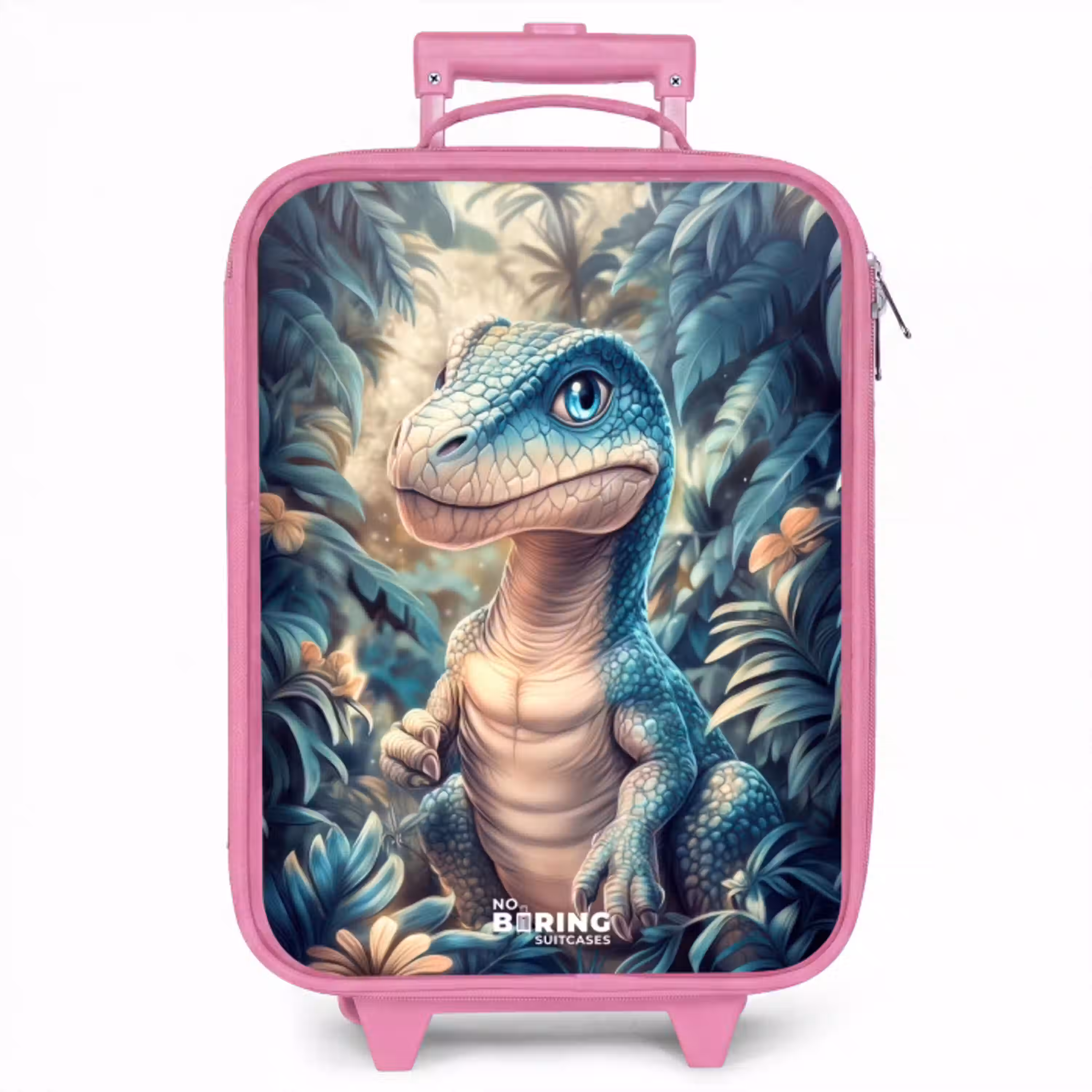 Dino in mystieke jungle met maanlicht Kinderkoffer - Roze klein -zzz_website3d