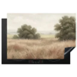 Landschap - Minimalistisch - Beige Inductie beschermer vinyl 3mm klein -3d