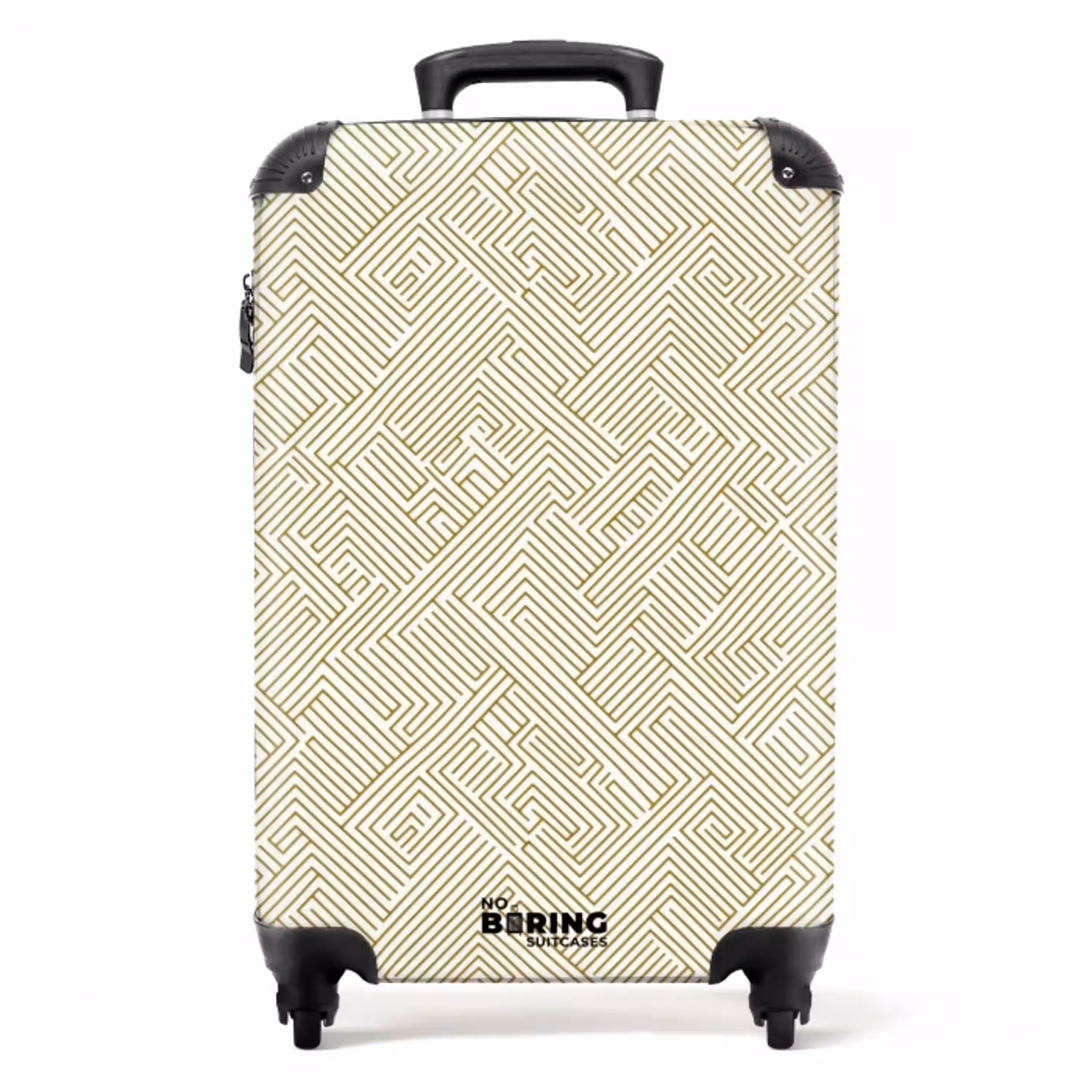 Geometrisch - Lijnen - Groen NBS - Handbagage koffer - Volwassenen Unisex middel -productfoto_recht