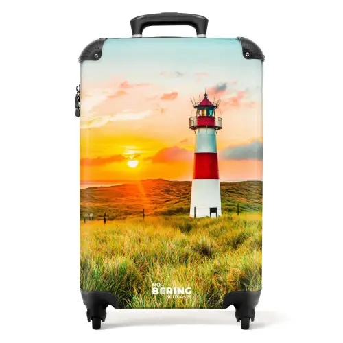 Vuurtoren bij zonsondergang NBS - Handbagage koffer - Unisex middel -productfoto_recht