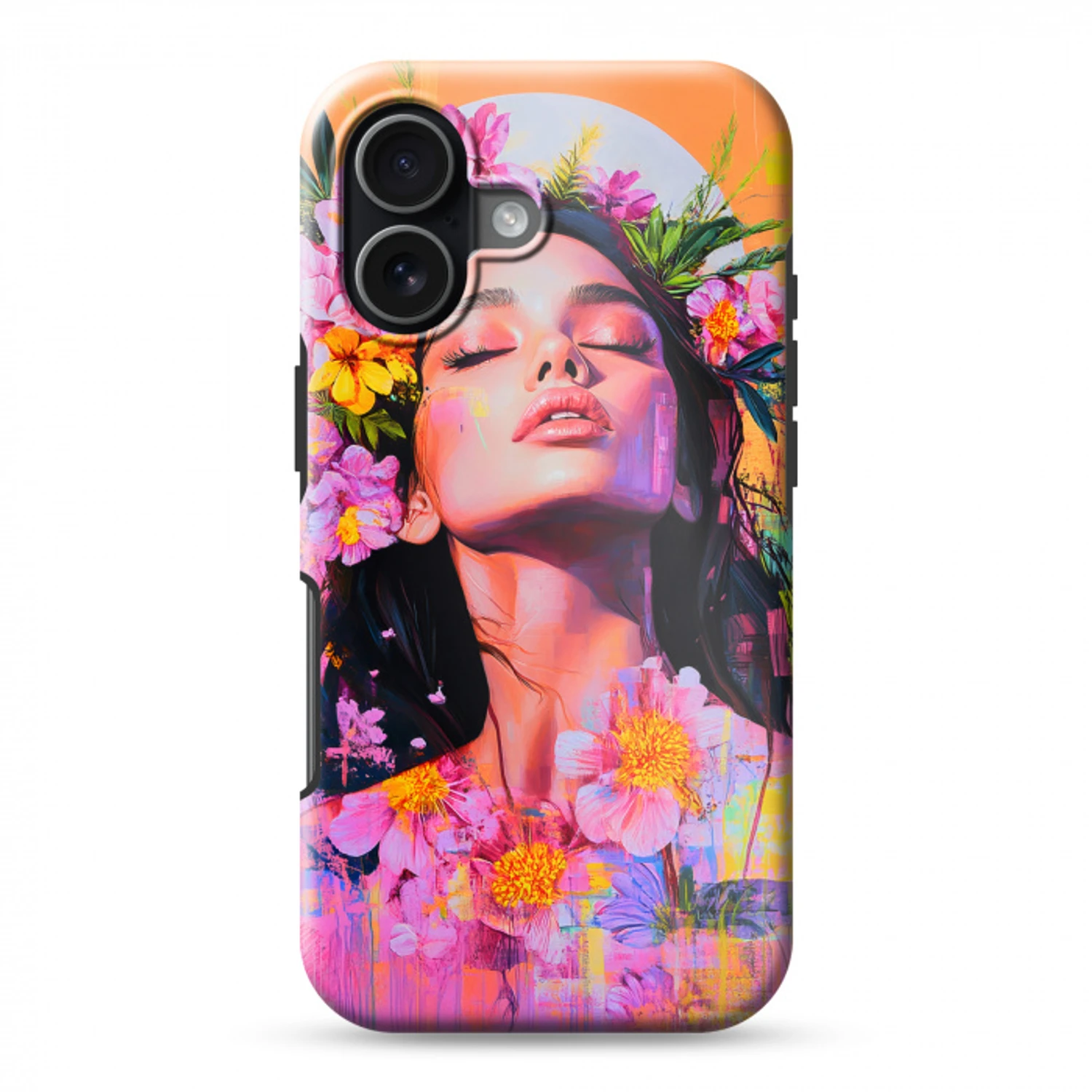 Portret - Bloemenkroon - Vrouw Toughcase MagSafe Apple iPhone 17 klein -3d