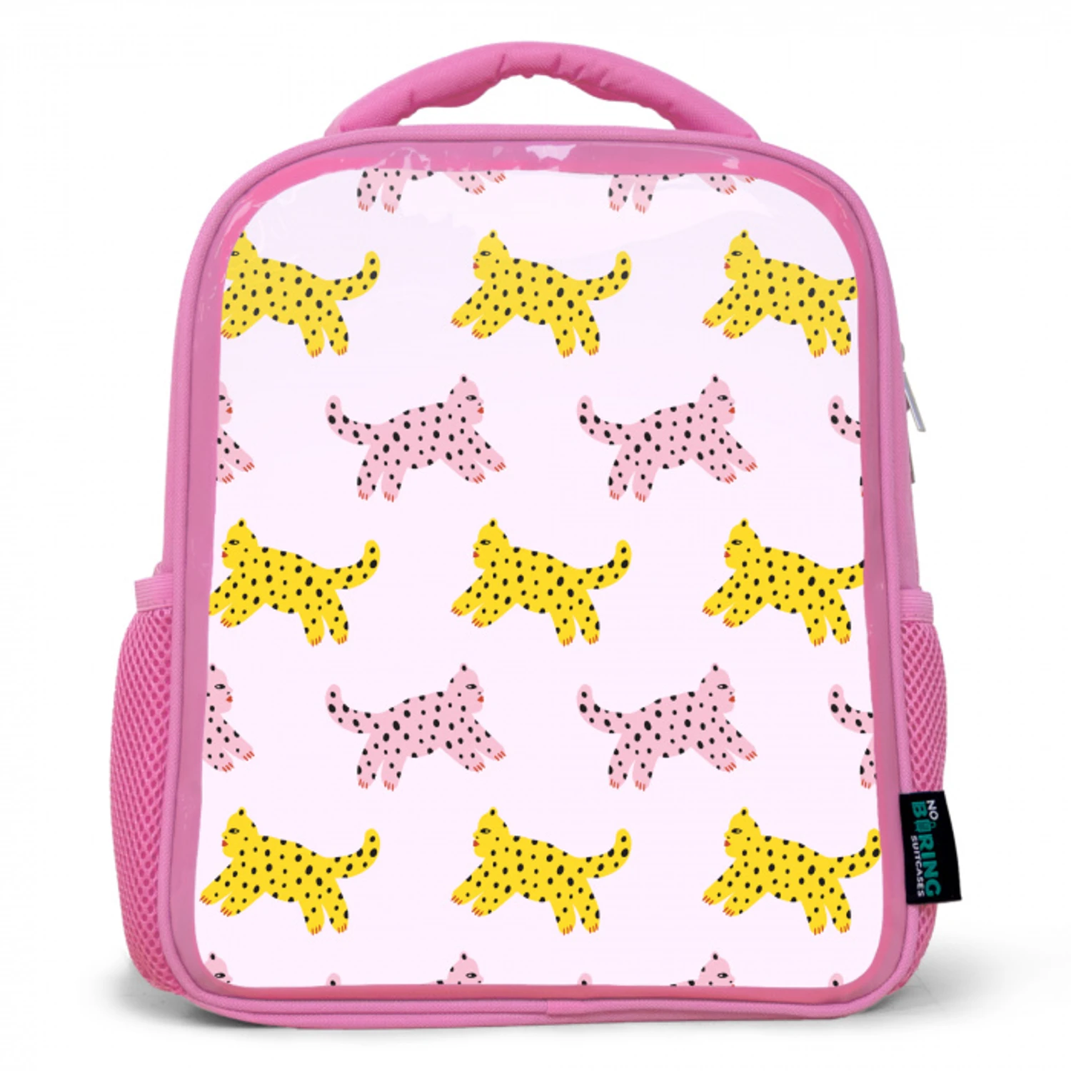 Geel - Roze - Katten - Wit Kinderrugzak - Roze middel 863 -3d