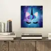 Eenhoorn - Sterren - Magisch - Blauw aluminium wit klein -sfeer1
