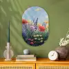 Weide - Bloemen - Kleurrijk Wandcirkel Ovaal Forex klein -sfeer2