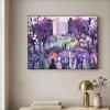 Park - Bomen - Bloemen - Gebouwen Textielframe zwart klein -sfeer2