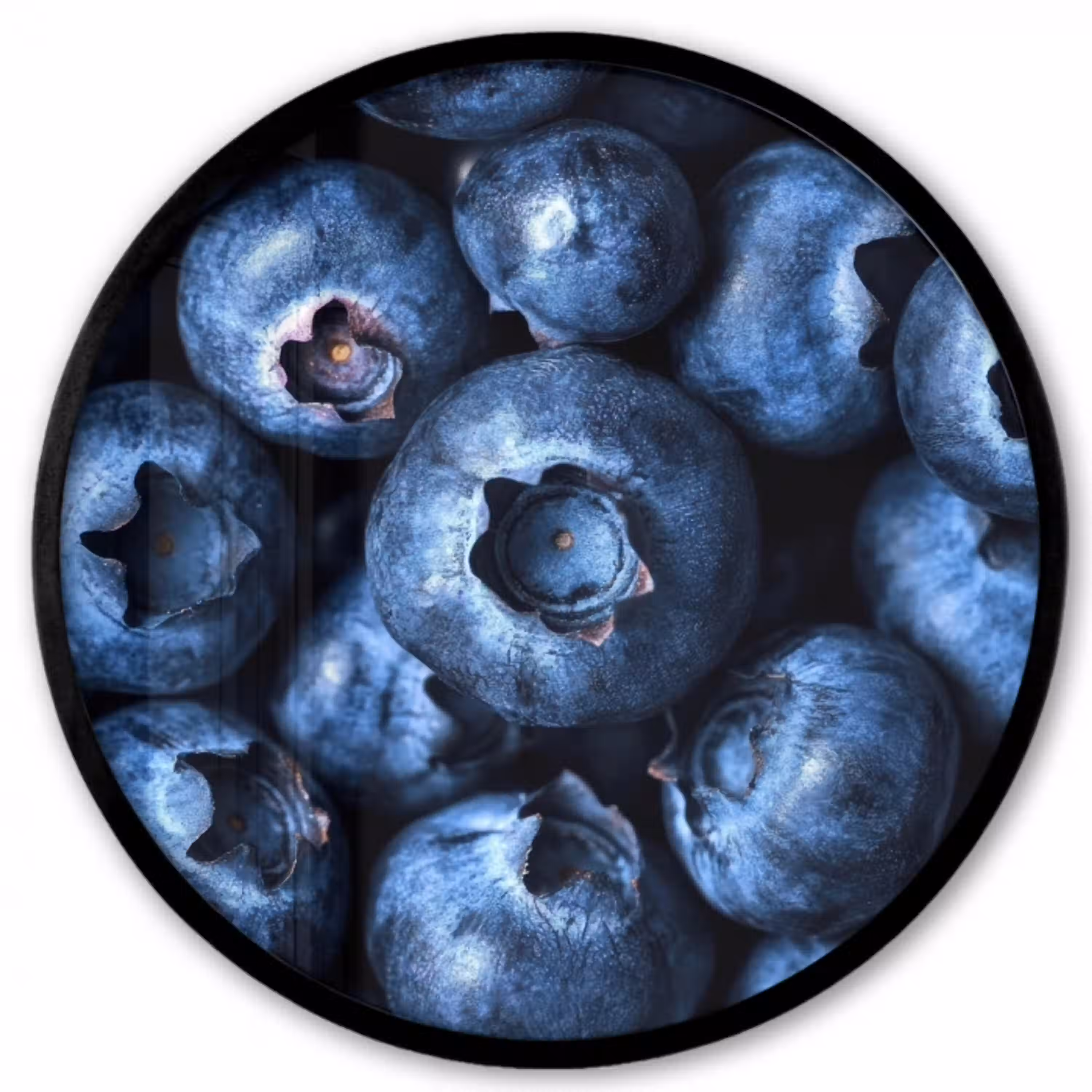 Bessen - Blauw - Fruit Fotolijst rond zonder passe partout klein -3d