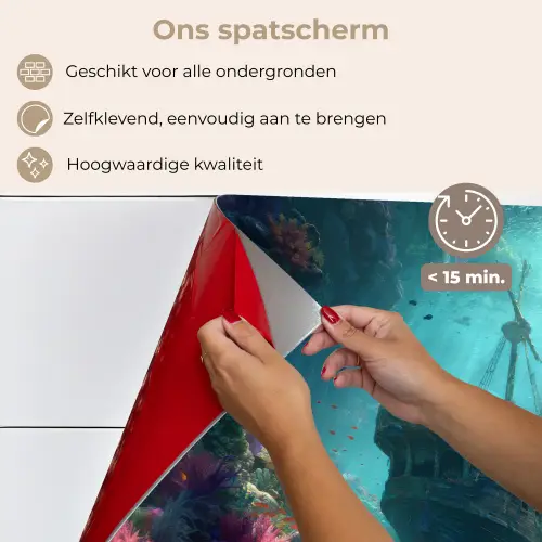 Schip - Hout - Koraalriffen - Zonlicht keuken achterwand spatscherm klein -spatscherm_NL