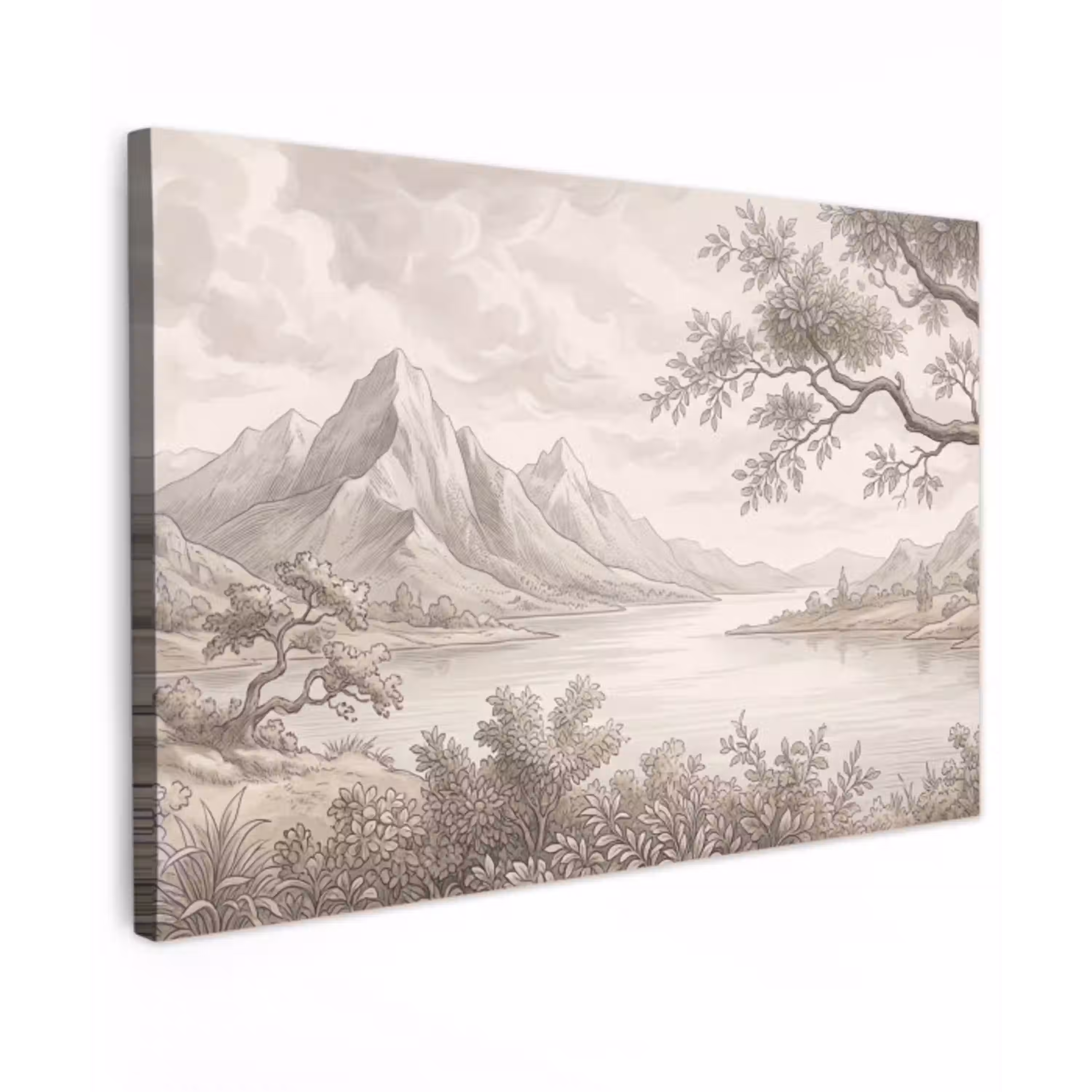 Landschap - Bergen - Meer - Natuur canvas 2cm klein -z3d