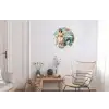 Retro - Blauw - Vrouw Wandcirkel aluminium klein -woonkamer