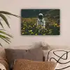 Astronaut - Bloemen - Veld - Geel canvas 2cm klein -sfeer1