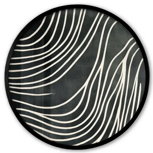 Lijnen - Patroon - Abstract - Wit Fotolijst rond zonder passe partout klein -3d